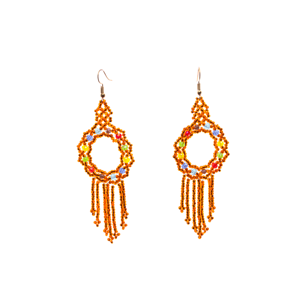 Dreamer Earrings in Metallic Orange Rainbow - Josephine Alexander Collective