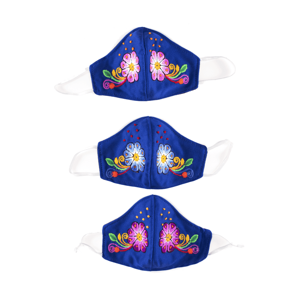 Feli Masks - Royal Blue Flowers with Freckles - Josephine Alexander Collective