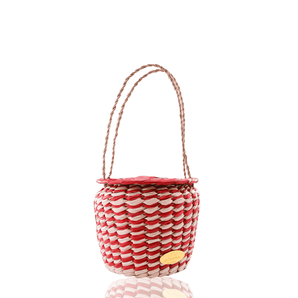 Honey Pot Basket Bag in Red and White - Josephine Alexander Collective