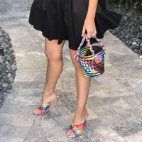 Mini Rainbow Bucket Bag in Black - Josephine Alexander Collective