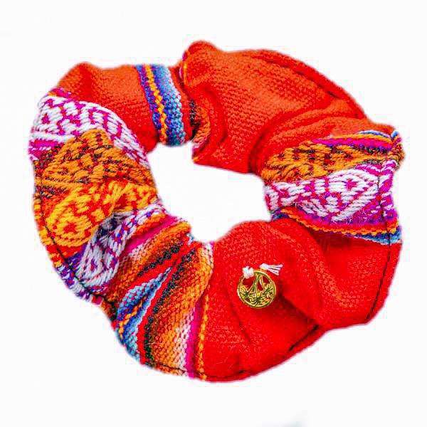 Inca Woven Scrunchie in Cherry - Josephine Alexander Collective