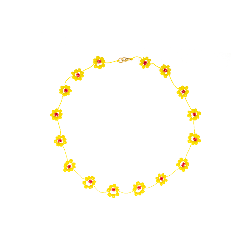 Large Daisy Chain Necklace Yellow - Josephine Alexander Collective