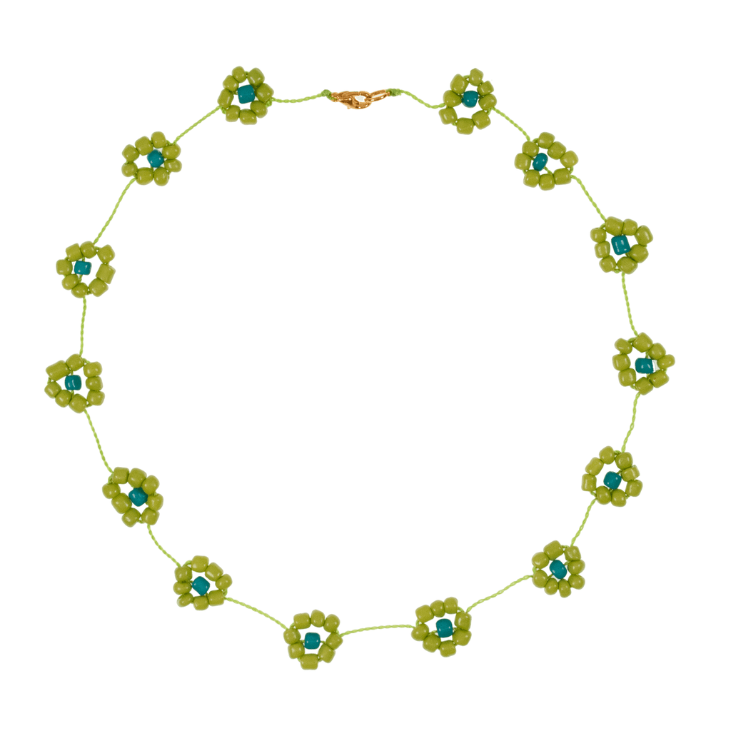 Large Daisy Chain Necklace Lime - Josephine Alexander Collective