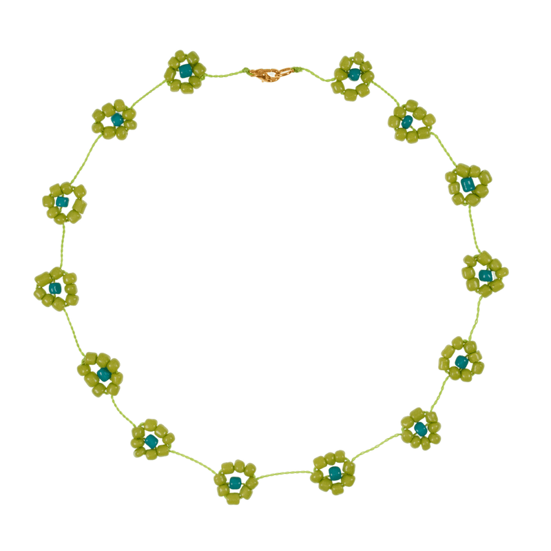 Large Daisy Chain Necklace Lime - Josephine Alexander Collective