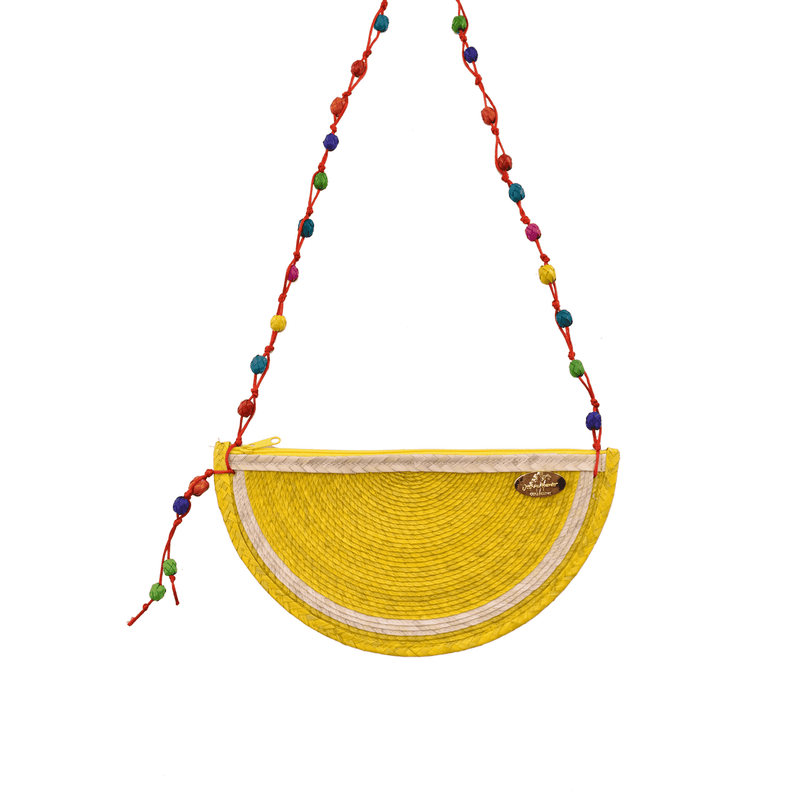 Juicy Lemon Straw Crossbody - Josephine Alexander Collective