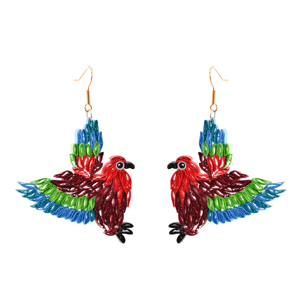 Birds of a Feather Earrings - Mary the Macaw - Josephine Alexander Collective