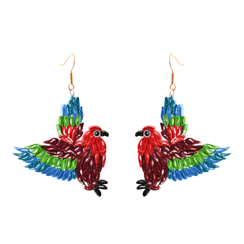 Birds of a Feather Earrings - Mary the Macaw - Josephine Alexander Collective