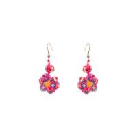 Mini Flower Earrings Hot Pink and Purple Confetti - Josephine Alexander Collective