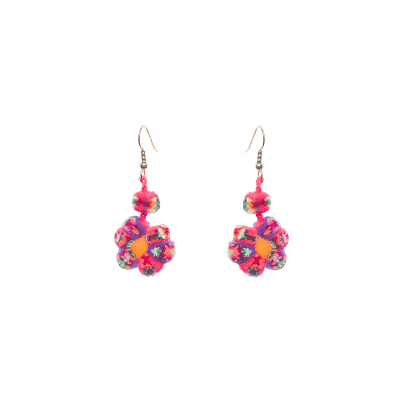 Mini Flower Earrings Hot Pink and Purple Confetti - Josephine Alexander Collective