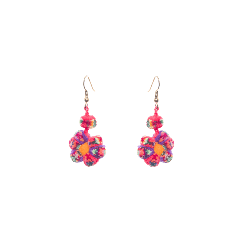 Mini Flower Earrings Hot Pink and Purple Confetti - Josephine Alexander Collective
