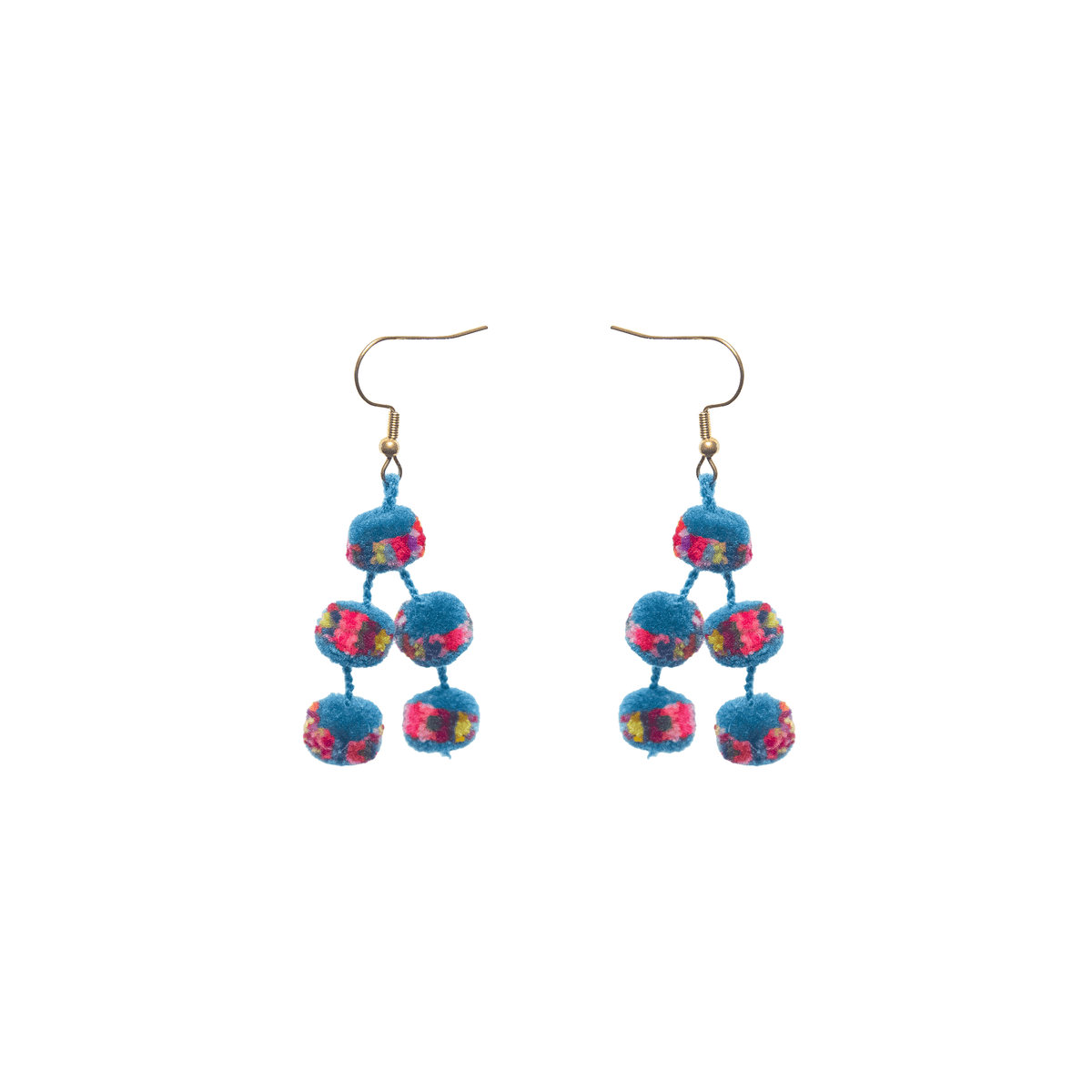 Mini Pom Earrings Confetti (More Colors Available) - Josephine Alexander Collective