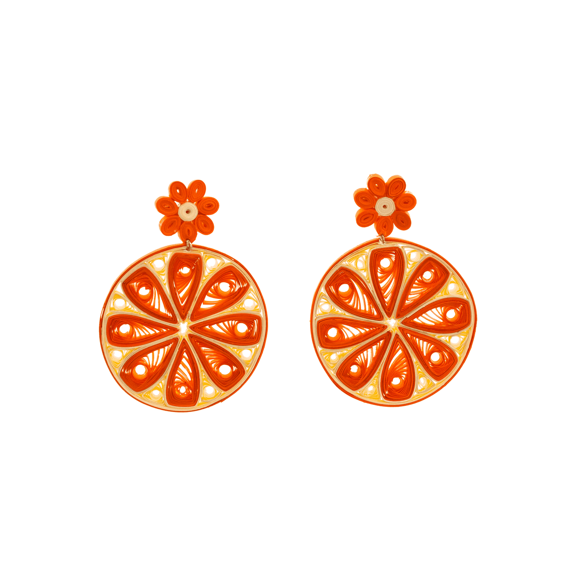 Orange Slice Quilled Earrings - Josephine Alexander Collective