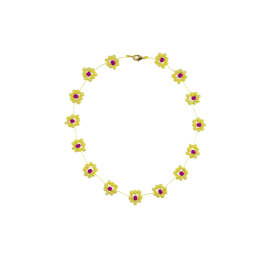 Large Daisy Chain Necklace in Pistachio - Josephine Alexander Collective