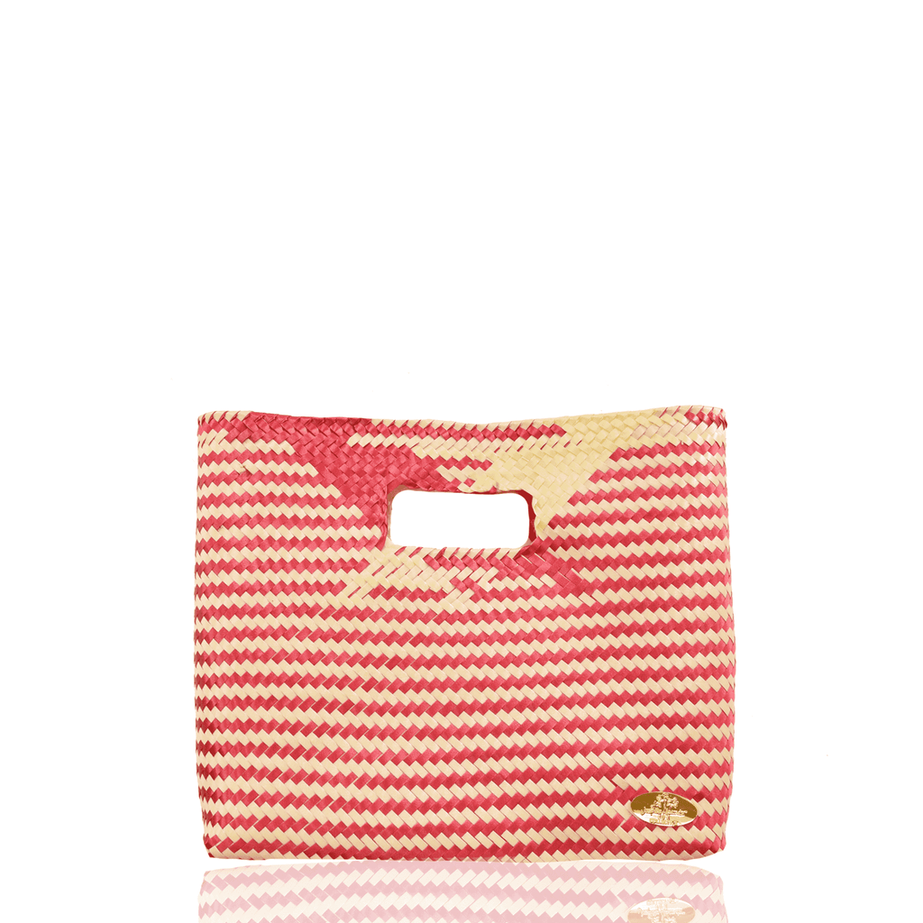 Palma Woven Handbag in Red and Ivory - Josephine Alexander Collective