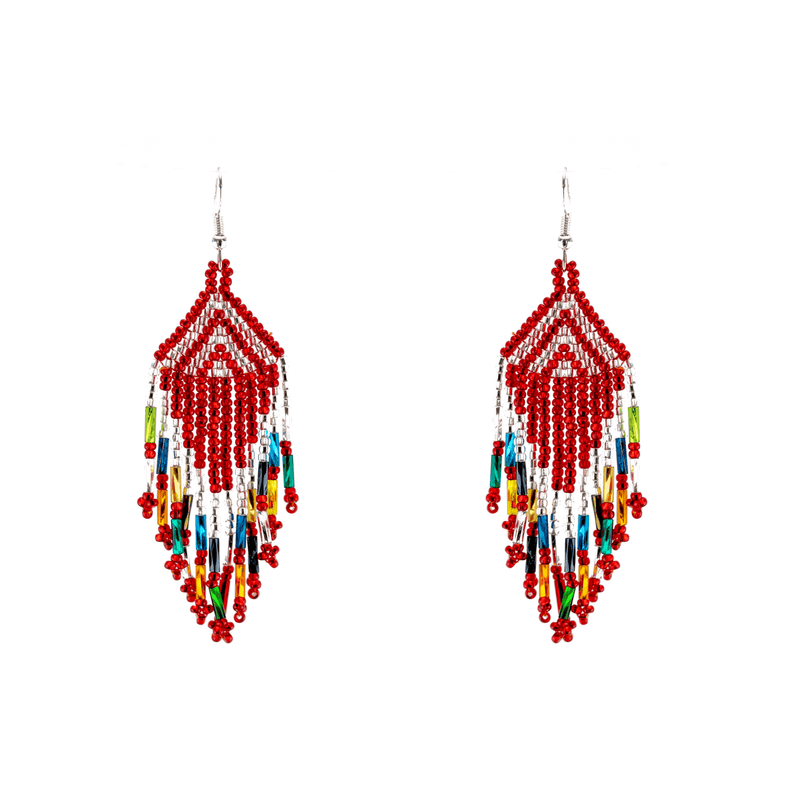 Papagayo Earrings in Red Rainbow - Josephine Alexander Collective