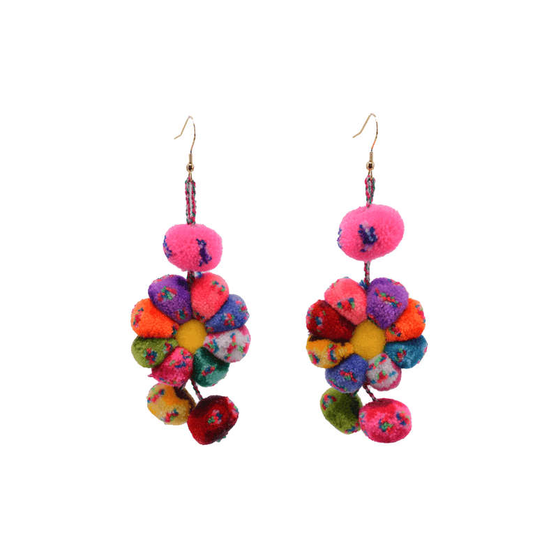 Pom Flower Earrings (More Colors Available) - Josephine Alexander Collective