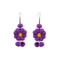 Pom Flower Earrings (More Colors Available) - Josephine Alexander Collective