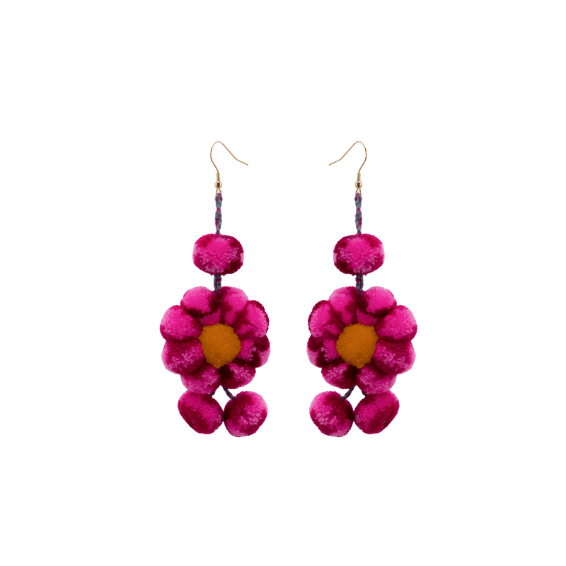 Pom Flower Earrings (More Colors Available) - Josephine Alexander Collective