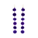 Pom Drop Earrings in African Violet - Josephine Alexander Collective