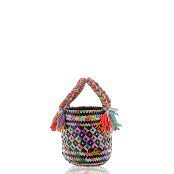 Mini Rainbow Bucket Bag in Black - Josephine Alexander Collective