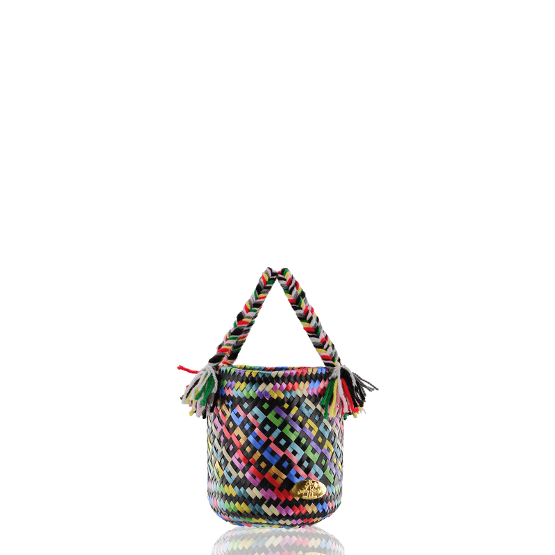 Mini Rainbow Bucket Bag in Black - Josephine Alexander Collective