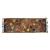 Embroidered Table Runner in Fall Hues- Black with Autumn Flowers #4 - Josephine Alexander Collective