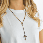 Thalia Beaded Rosary in Black and Gold - Josephine Alexander Collective