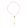Thalia Beaded Rosary in Neon Green and Pink - Josephine Alexander Collective