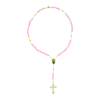 Thalia Beaded Rosary in Neon Green and Pink - Josephine Alexander Collective