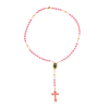 Thalia Beaded Rosary in Neon Orange and Pink - Josephine Alexander Collective