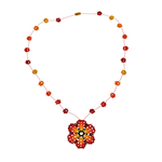 The Wild Daisy Chain Necklace in Red - Josephine Alexander Collective