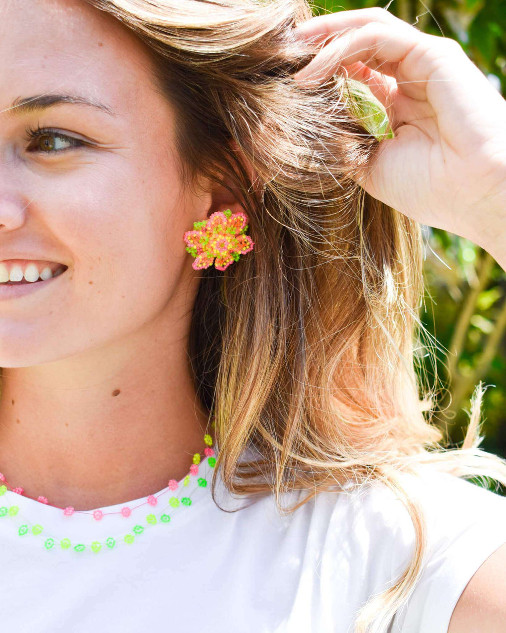 Wild Flower Earrings in Multi Neon - Josephine Alexander Collective