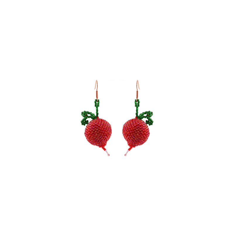 Red Radish Beaded Earrings - Josephine Alexander Collective