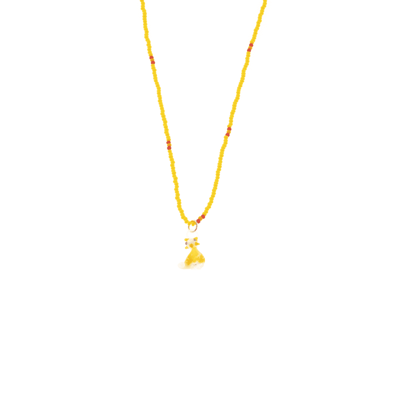 Glass Charm Yellow Cat Necklace - Josephine Alexander Collective