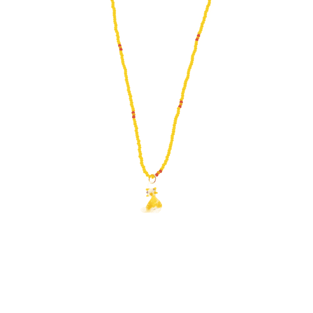 Glass Charm Yellow Cat Necklace - Josephine Alexander Collective