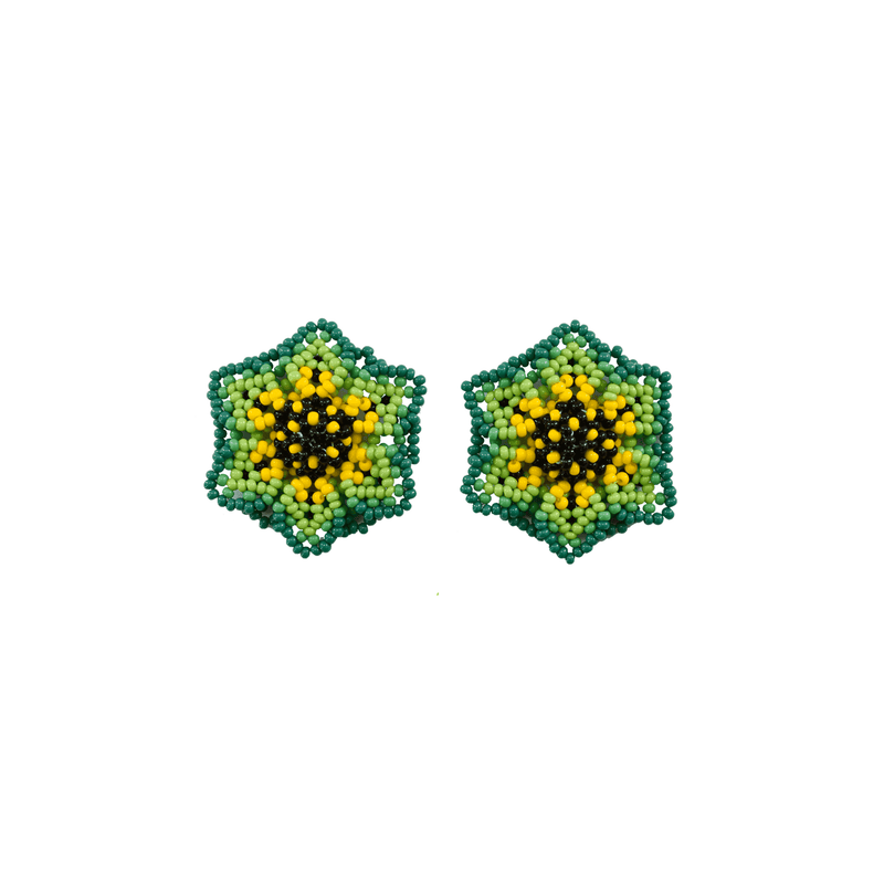 Wild Flower Earrings in Lime - Josephine Alexander Collective