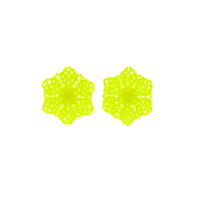 Wild Flower Earrings in Neon Yellow - Josephine Alexander Collective