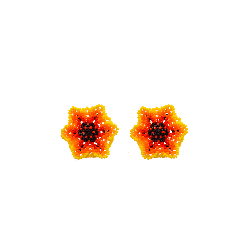 Wild Flower Earrings in Orange and Yellow - Josephine Alexander Collective