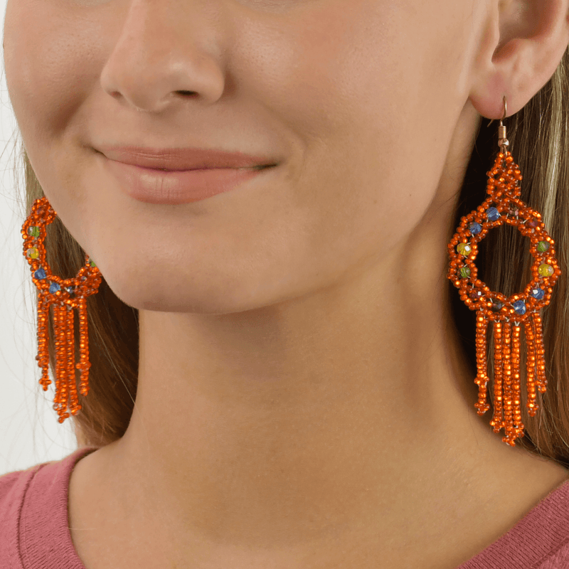 Dreamer Earrings in Metallic Orange Rainbow - Josephine Alexander Collective