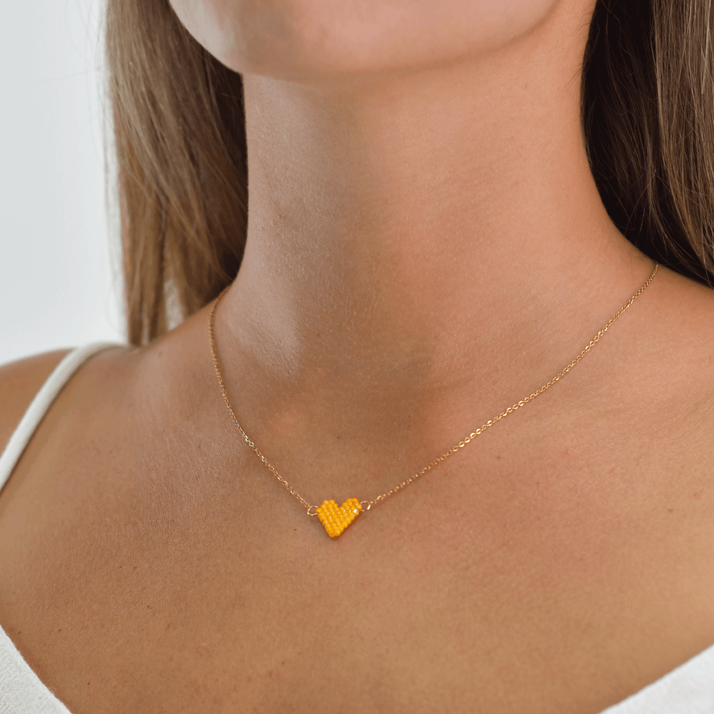 Spread the Love Necklace - Amber Heart - Josephine Alexander Collective