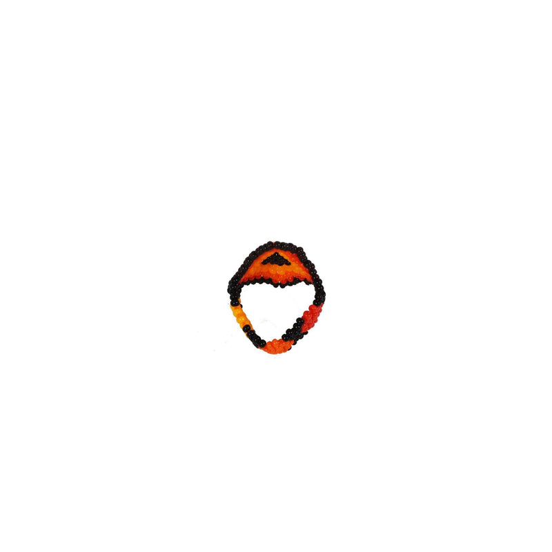 Beaded Diamond Ring in Royal Blue, Red, Orange, Yellow and Black - Josephine Alexander Collective