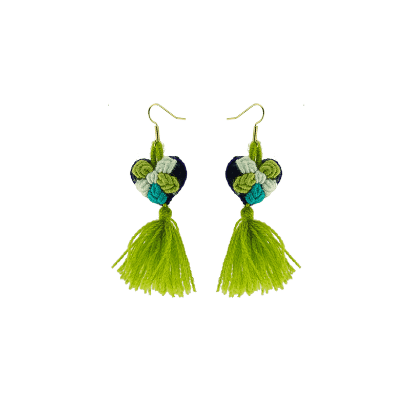 The Love-ly Earrings in Green Hibiscus- Small - Josephine Alexander Collective