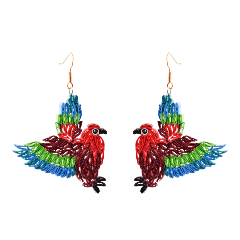 Birds of a Feather Earrings - Mary the Macaw - Josephine Alexander Collective