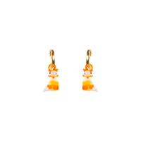 Blown Glass and Gold Hoops - Kitty Cat - Josephine Alexander Collective