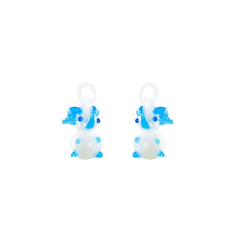 Blown Glass Charm - Elephants - Josephine Alexander Collective