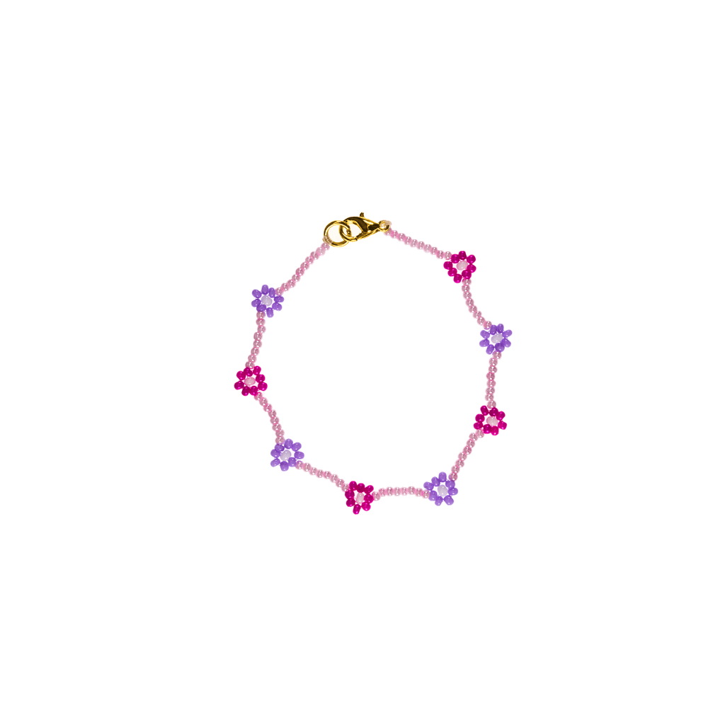Beaded Daisy Bracelet in Pink Pearl - Josephine Alexander Collective