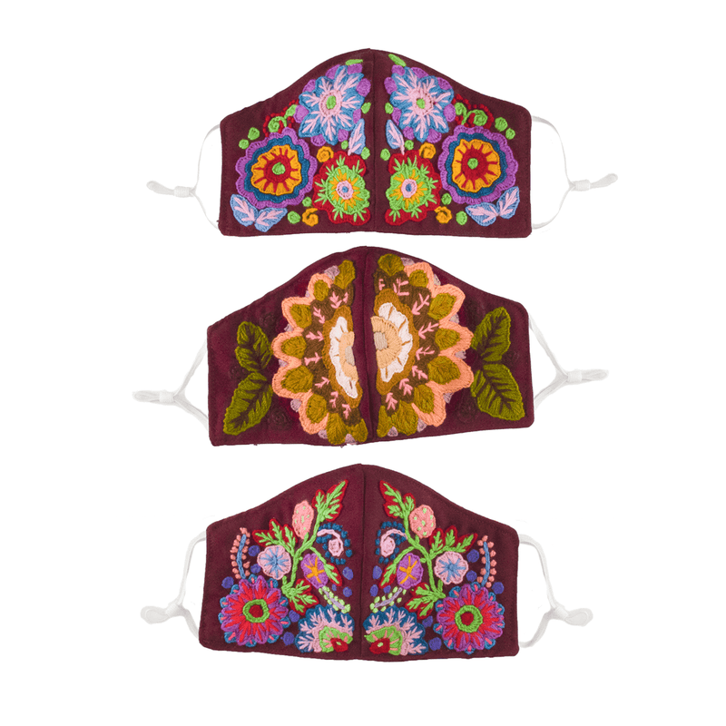Mandala Mask - Burgundy - Josephine Alexander Collective