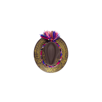 Carmen Hand - Painted Hat - Brown and Gold Design - Josephine Alexander Collective