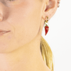 Blown Glass and Gold Hoops - Red Chili Pepper - Josephine Alexander Collective