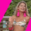 Alexandra Double Pom Tassel Earrings in Pink Drink - Josephine Alexander Collective